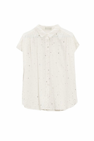 The Q2 Sleeveless Shirt Strass Button Up