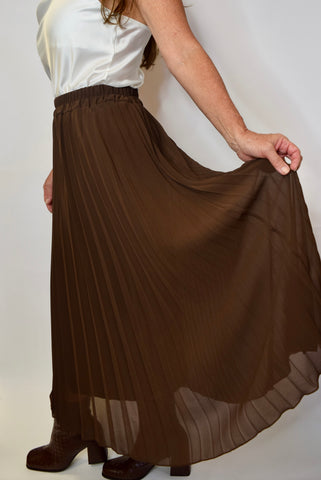 Amore Long Pleated Skirt