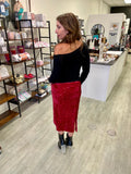 FINAL SALE Italian Holiday Sequined Velvet Midi Skirt