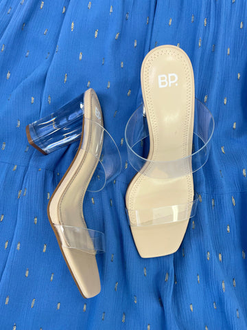 BP Nola Acrylic Clear Heel & Strap Sandal - Clear