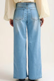 The Q2 Wide Leg Pants with Adjustable Drawstring Waist- Blue