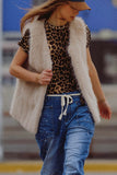 The Q2 Fine Fur Vest- Beige