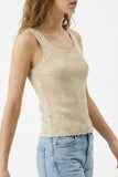 The Q2 Floral Embroidered Ribbed Knit Tank