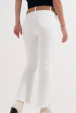 The Q2 Straight Wide Leg Jeans - White