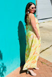 Q2 Tropical Print Jumpsuit - Yellow