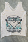 Italian White Van Knit Printed Sleeveless Sweater