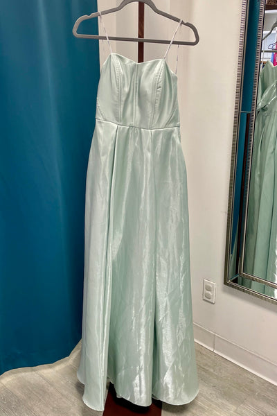 Speechless Shimmer Strapless Evening Gown - Light Sage