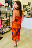 Donatella Mesh Printed Strapless Dress