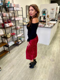 FINAL SALE Italian Holiday Sequined Velvet Midi Skirt