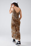 Q2 Leopard Print Midi Slip Dress