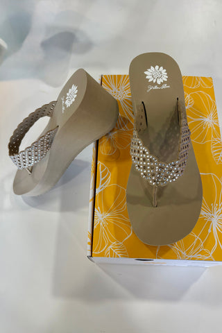 Yellow Box Dasinia Wedge Flip Flop Sandal- Taupe