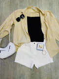 Sunset Sparkle Striped Button Shirt