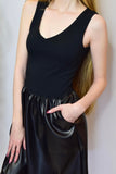 Mini Tank Dress Vegan Leather - Black