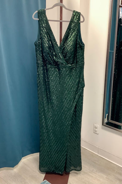 NW Nightway Plus Sequined Gown - Pine