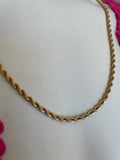 Ella 24k Gold Plated Stainless Steel Twisted 16” Necklace - Gold