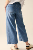 The Q2 Straight Leg Jeans with Front Pocket- Blue