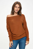 Brushed Knit Off the Shoulder Top - Multiple Colors