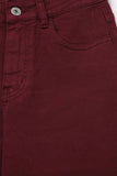 The Q2 Cropped Wide Leg Jeans- Burgundy