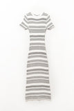 The Q2 Maxi Knitted Dress with ZigZag Detail- Cream