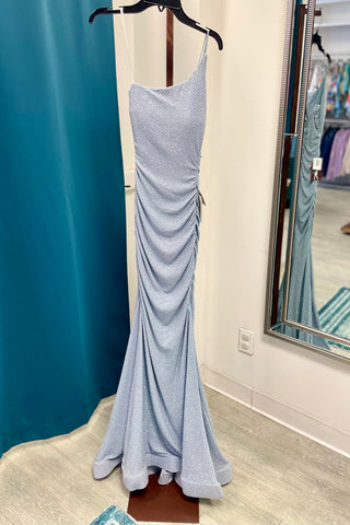 B Darlin Plus Glitter Gown - Light Blue