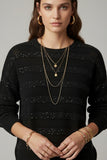 The Q2 Striped Knit Sweater w/ Sequin