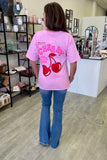 Q2 Relaxed Fit Cotton Tee - Cherry - One Size