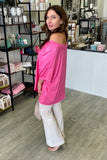 Italian Dressy Satin Front Fluid Blouse - One Size