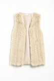 The Q2 Fine Fur Vest- Beige