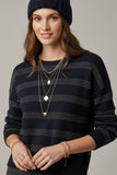 The Q2 Striped Knit Sweater w/ Sequin
