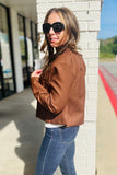 The Q2 Oversized Cropped Blazer Vichy Design - Brown