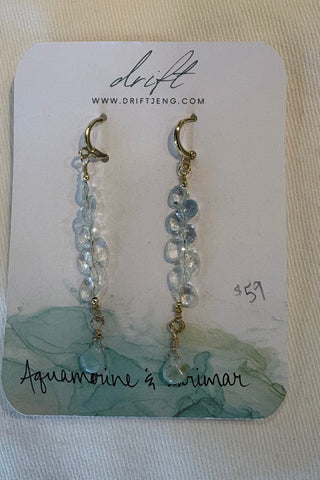 Drift by JenG Earrings: Aquamarine & Larimar
