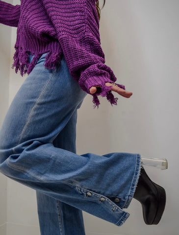 Petra Super Soft Touch High Rise Wide Leg Jean - Medium Light