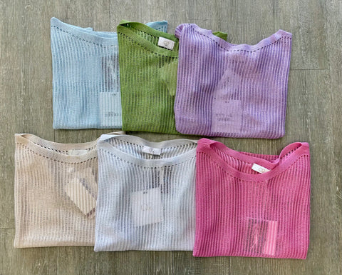 Q2 Sparkle Open Knit Sweater