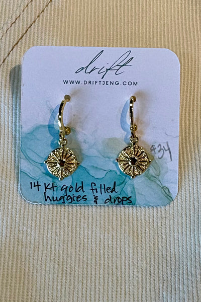 Drift by JenG Earrings: 14Kt Gold Filled Huggies & Drops