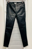 The Q2 Black Gloss Look Pants With Stretchband - Black