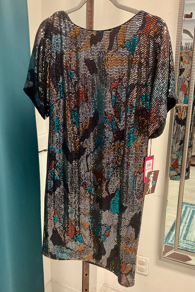 Vince Camuto Metallic Tee Cocktail Dress - Multi