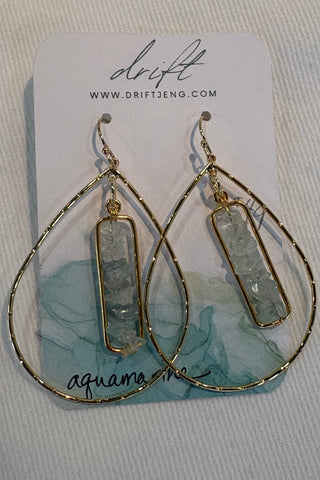 Drift by JenG Earrings: Aquamarine Teardrops