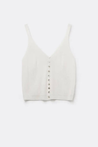 The Q2 Knit Buttoned Crop Top