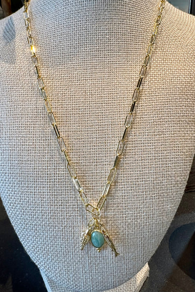 Drift by JenG Necklace: 14kt Gold Fill Fish Amazonite