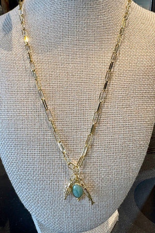 Drift by JenG Necklace: 14kt Gold Fill Fish Amazonite