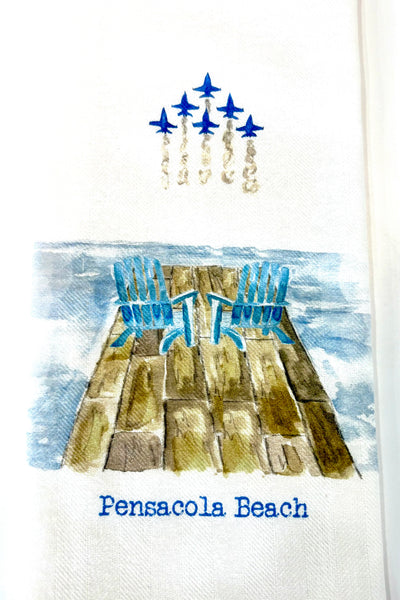 Dock with The Blues Dishtowel: Pensacola Beach