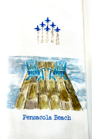 Dock with The Blues Dishtowel: Pensacola Beach