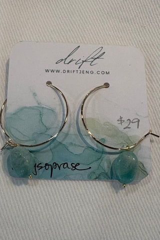 Drift by JenG Earrings: Chrysoprase Hoops