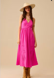 The Q2 Embroidered Dress - Fuchsia