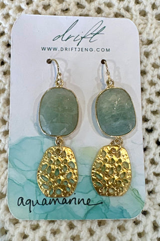Drift by JenG Earrings: Aquamarine