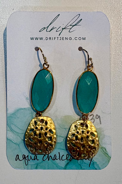 Drift by JenG Earrings: Aqua Chalcedony