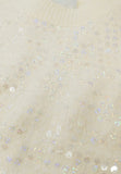 The Q2 Short Sleeve Sequin Sweater - Cream