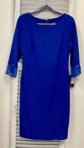 SLNY Embellished Sleeve Midi Sheath Dress - Cobalt