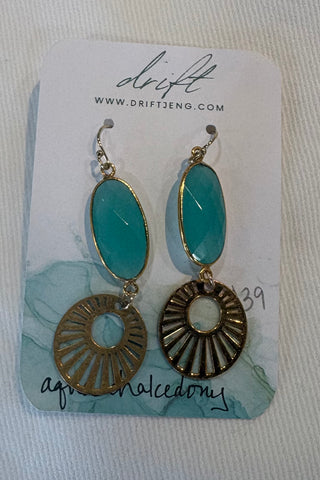 Drift by JenG Earrings: Aqua Chalcedony