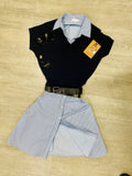 The Q2 Fine Knit Polo-Style Short Sleeve Top